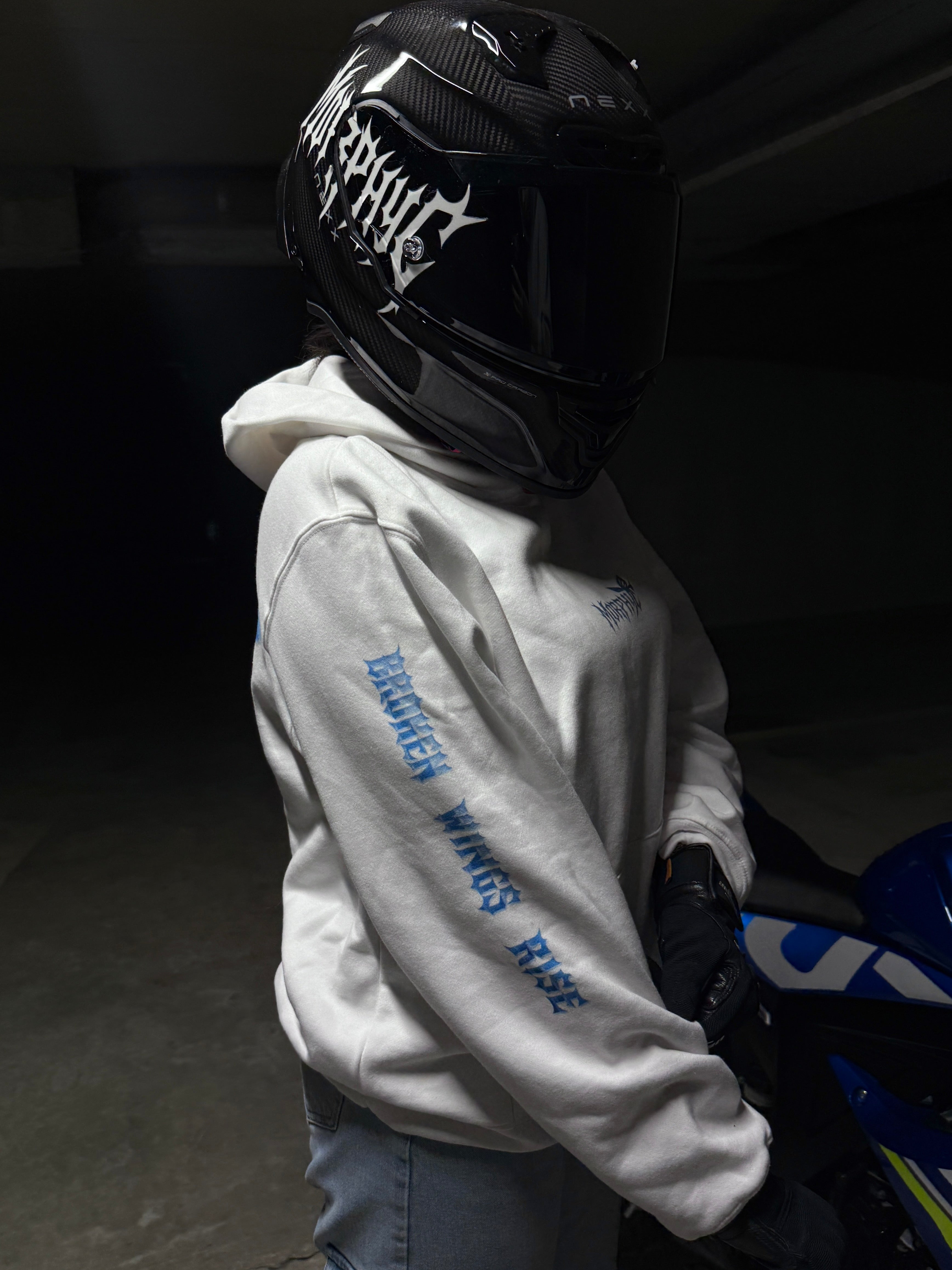 Hoodie BROKEN WINGS RISE DROP 2 - white