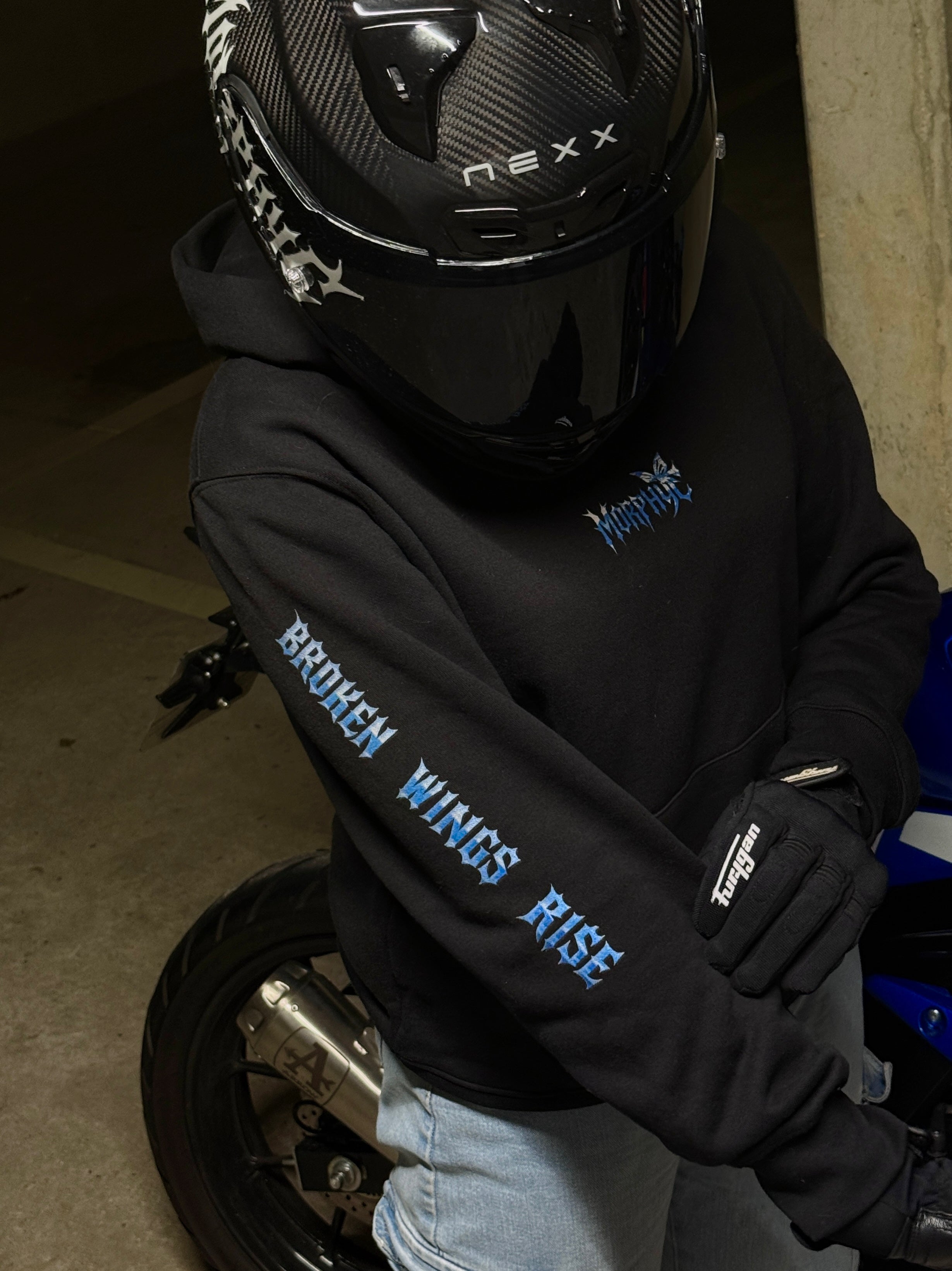 Hoodie BROKEN WINGS RISE DROP 2 - Black