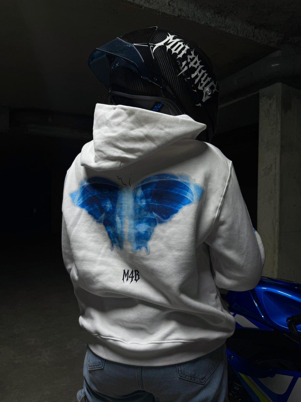 Hoodie BROKEN WINGS RISE DROP 2 - white