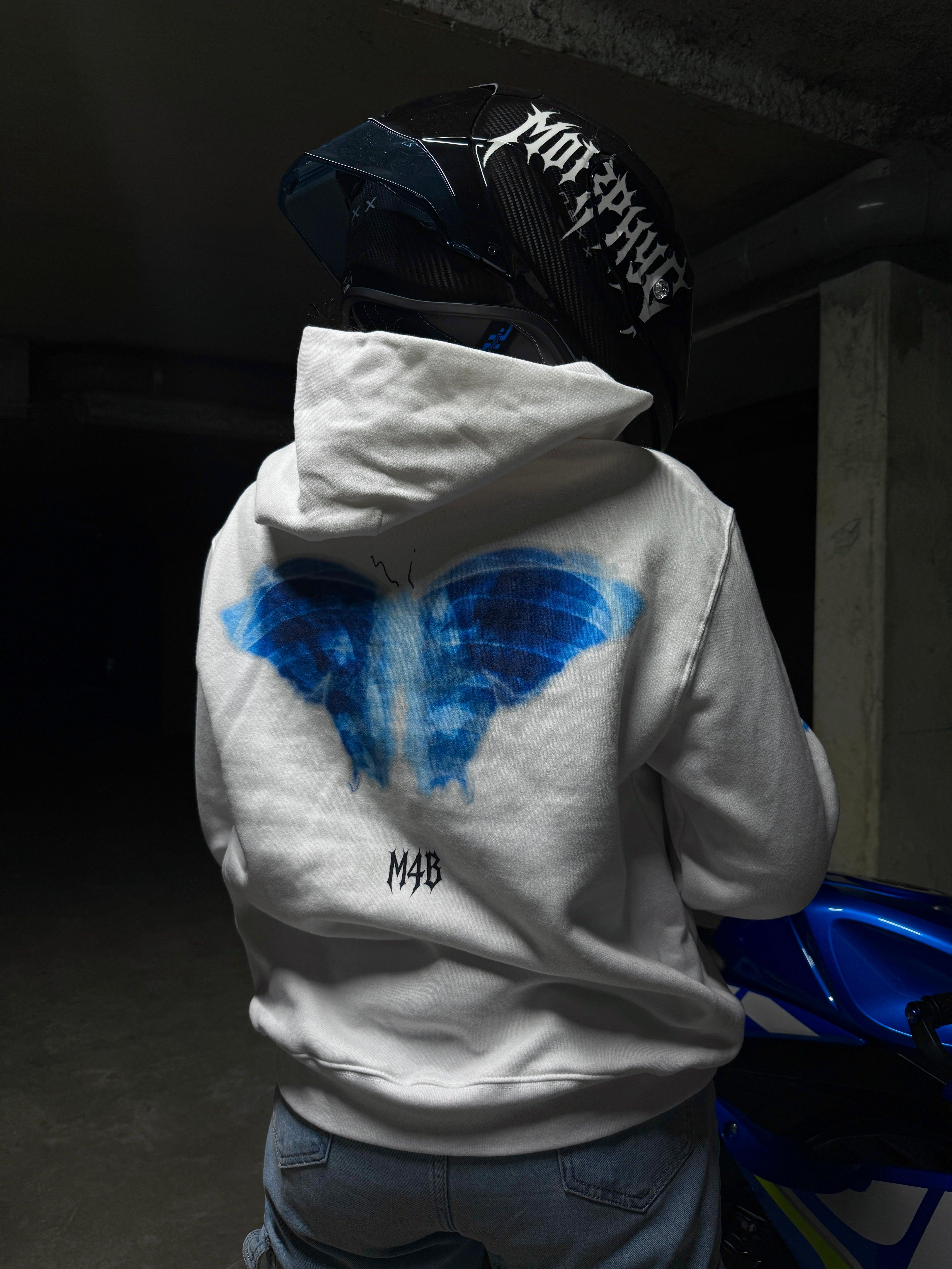 Hoodie BROKEN WINGS RISE DROP 2 - white